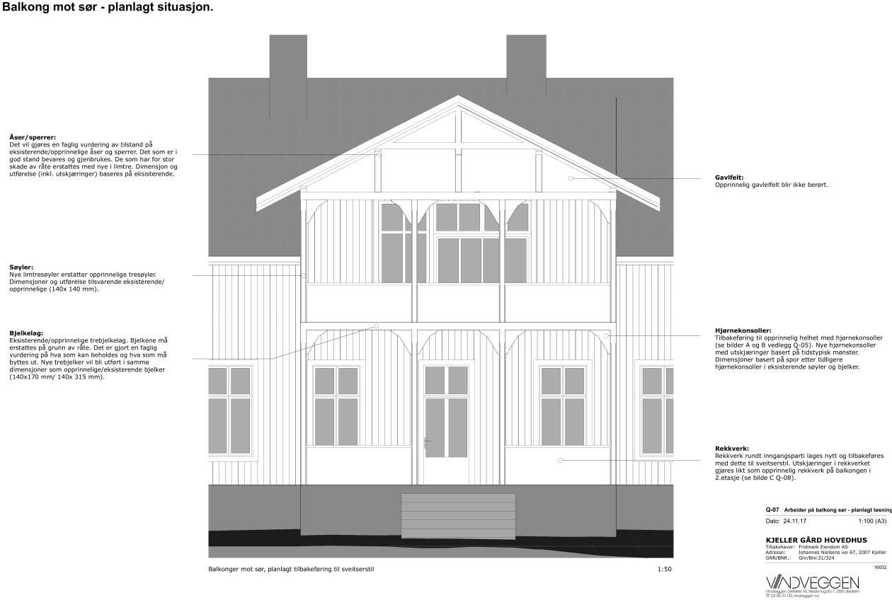 Arbeider på balkong